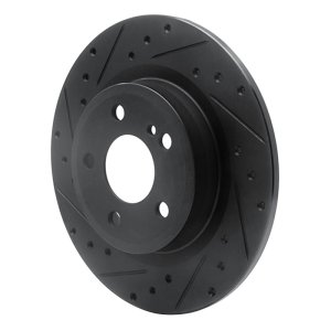 Mercedes-Benz SLC300 Brake Rotor (1) - Rear Left - R1 Concepts - Drilled & Slotted - Black - `12-`20